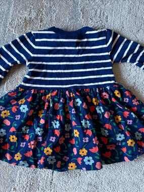 Hanna Anderson - Navy Striped Floral Girls Dress